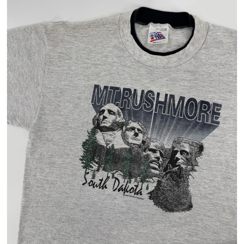 Vintage 90s‎ Pro Tees Mount Rushmore South Dakota Shirt Size L Single Stitch USA - Picture 2 of 12
